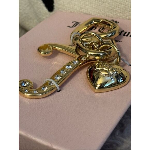 Juicy couture royal elegent initial letter J gothic bag charm /fob keychain - Picture 2 of 3